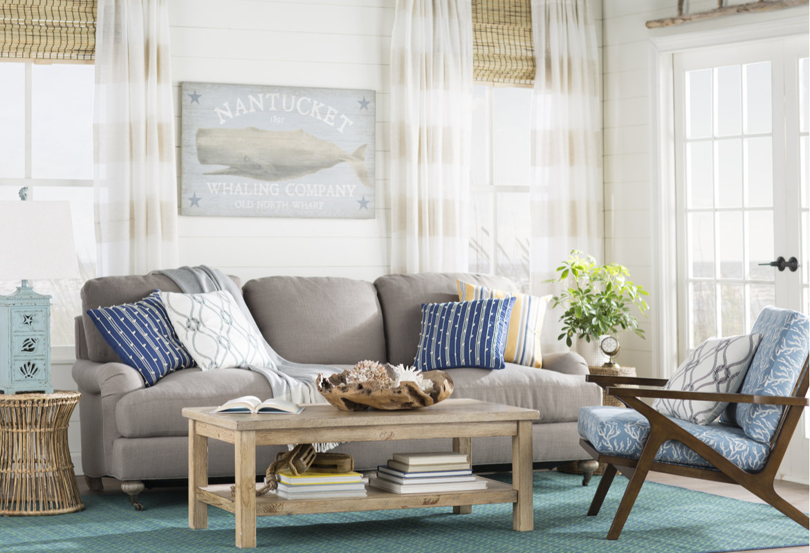 Coastal Living Room Design Photo by Beachcrest Home | Wayfair
